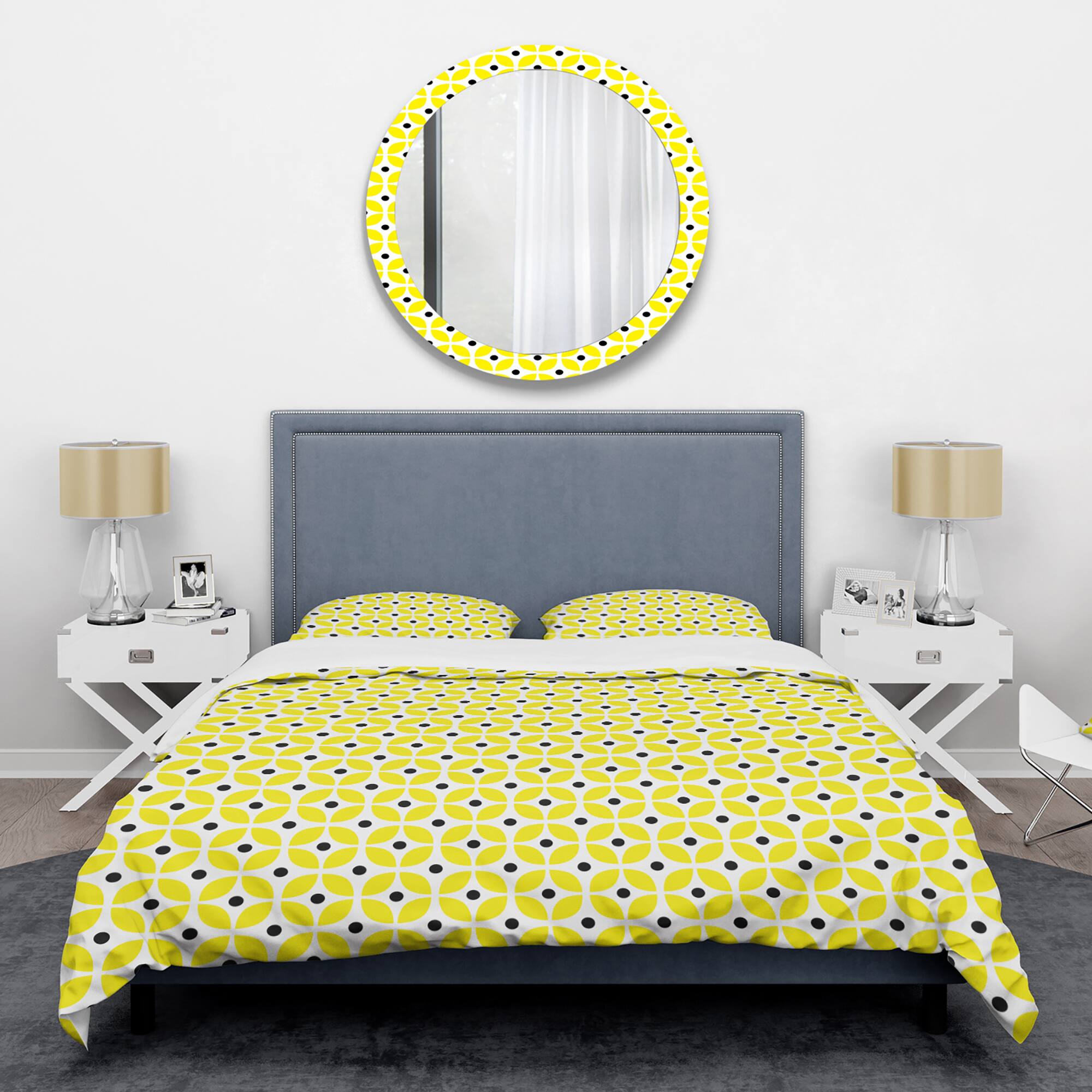Designart 'Retro Geometric Design I' Mid-Century Duvet Cover Set